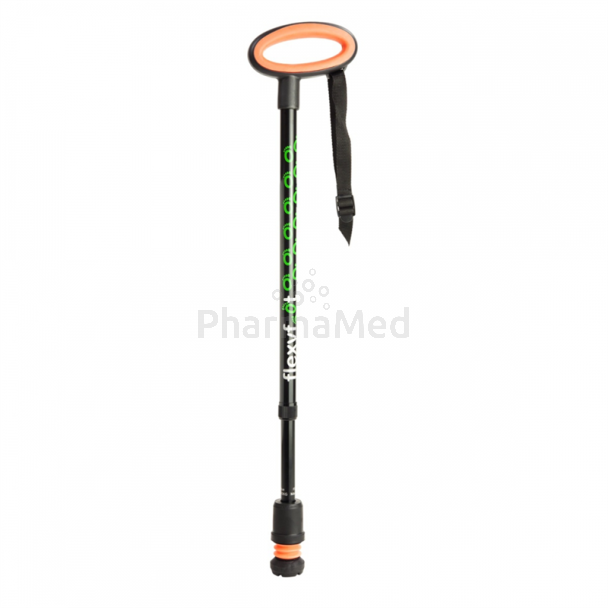 Canne FLEXYFOOT poignée ovale noir - 1pc