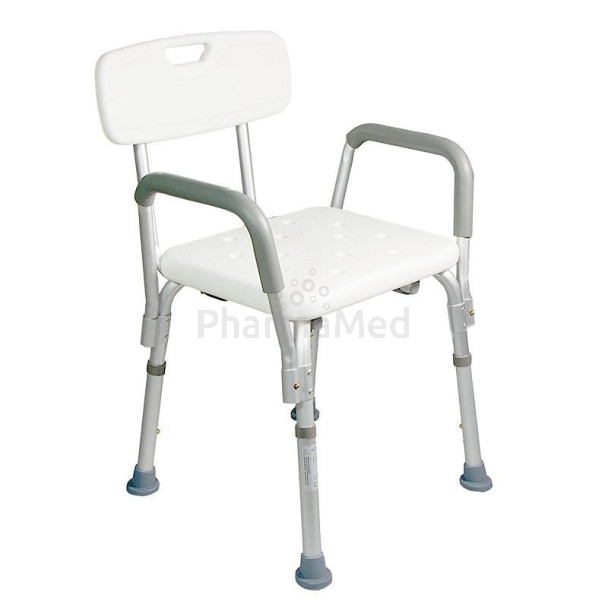Chaise de douche réglable HIVA + accoudoirs