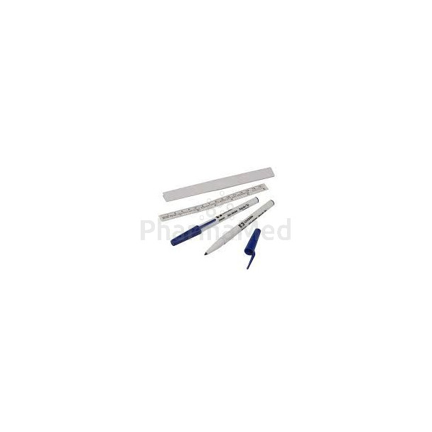 DEVON marqueur chirurgical pointe normale - avec règle - 50 pièces