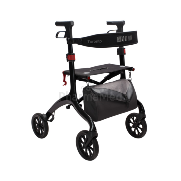 Rollator Toronto Carbon zwart - 4 wielen