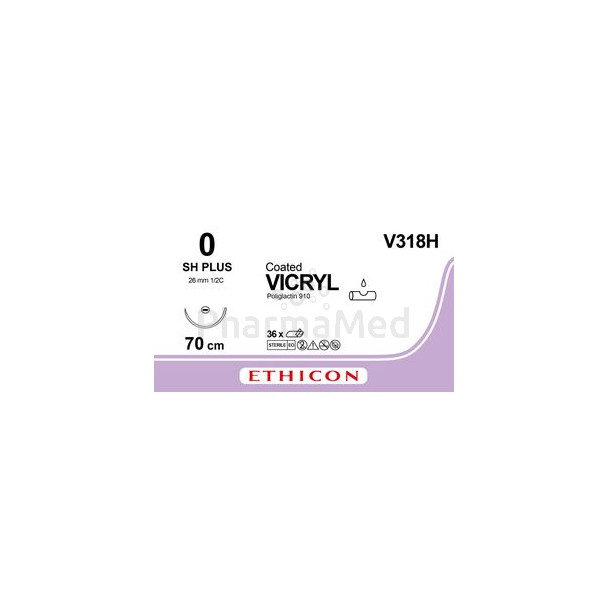 VICRYL 0 V318H SH 70cm - 36fils