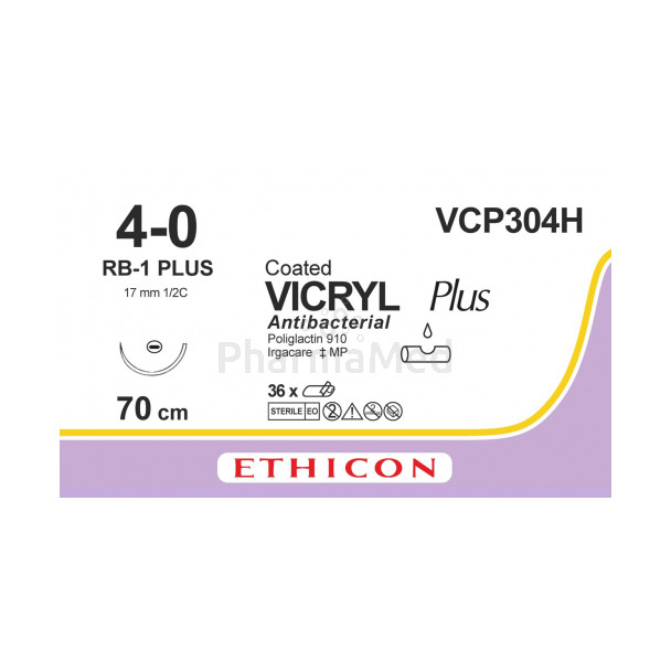 VICRYL PLUS 4/0 VCP304H RB-1 70cm - 36fils