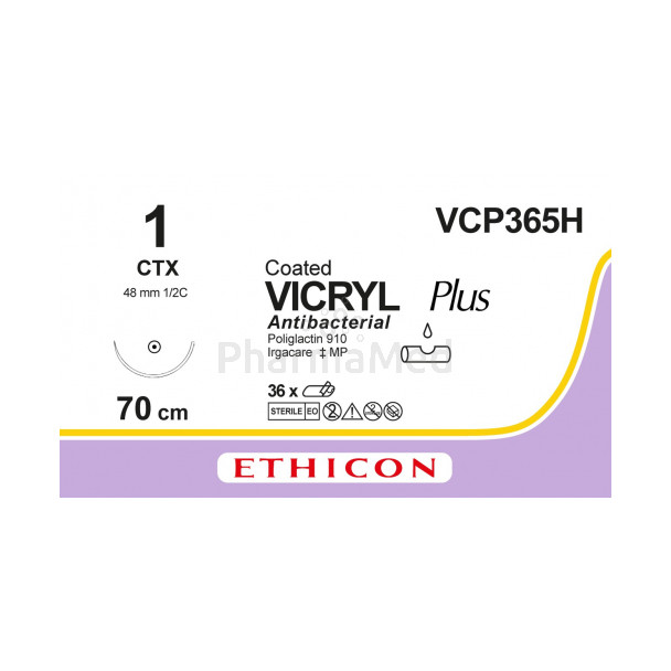 VICRYL PLUS 1 VCP365H CTX 70cm - 36fils
