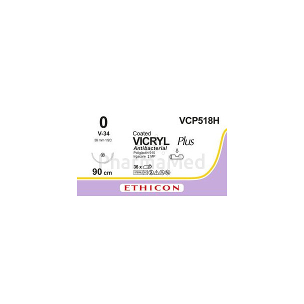 VICRYL 0 V-34 Coated VCP518H - 36fils
