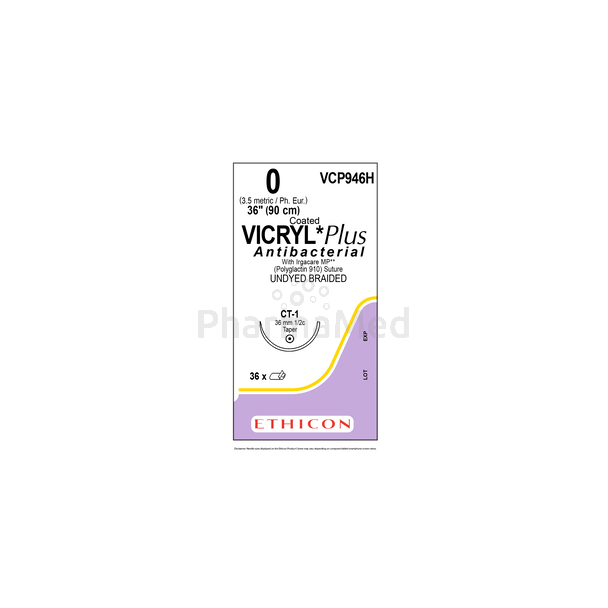 VICRYL PLUS 0 VCP946H CT-1 36mm 90cm - 36 fils