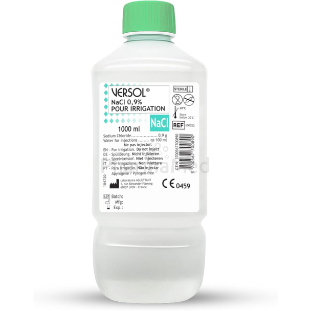 VERSOL Sérum physiologique NaCl 0.9% stérile - Flacon 1L
