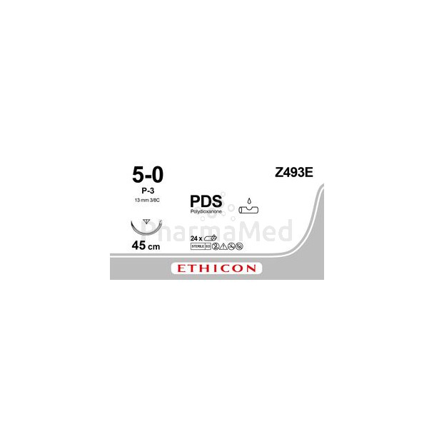 ETICON PDS II 5/0 Z493E P3 45cm- 24fils