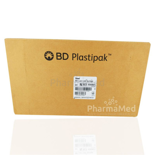 Seringues BD PLASTIPAK 50ml Luer Lock - Import - 60pc