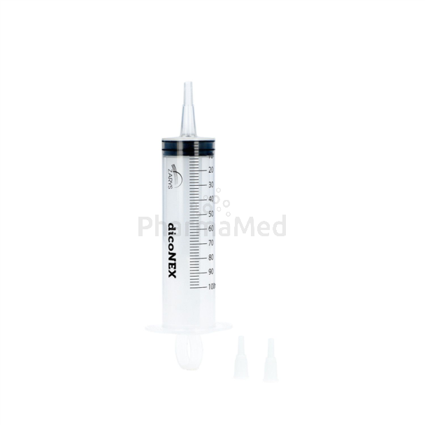 Seringues ZARYS dicoNEX 100ml avec embout cath + luer - 25pc