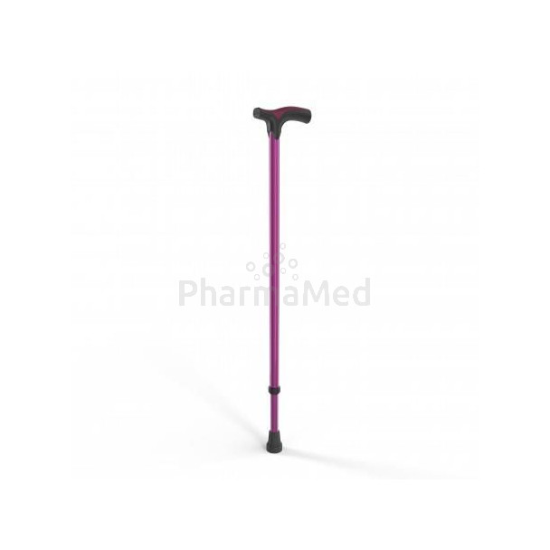 Canne 4POP en alu - poignée bi-matière - Réglable - Fuschia