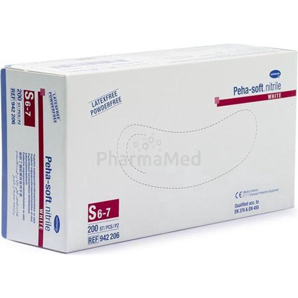 Gants PEHA SOFT nitrile blanc Small - 200pc