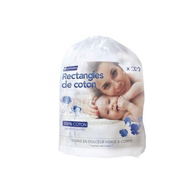 Carrés de coton 8 x 10cm - 200pc