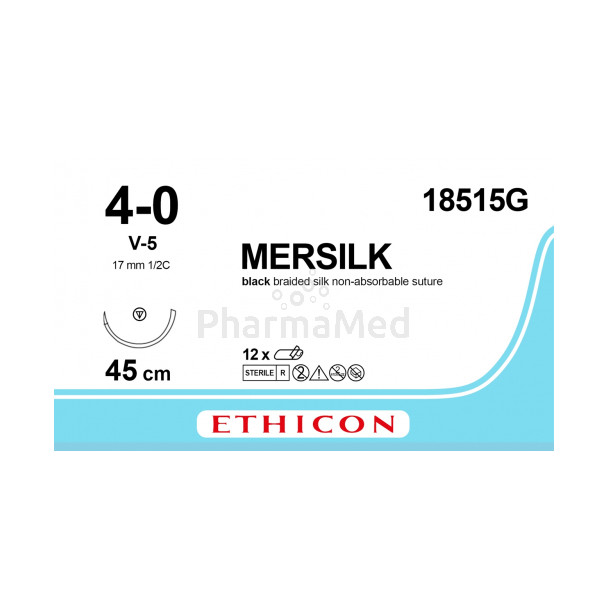 MERSILK 4/0 18515G V-5 45cm - 12fils