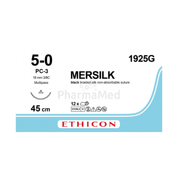 MERSILK 5/0 1925G PC-3 45cm - 12draden