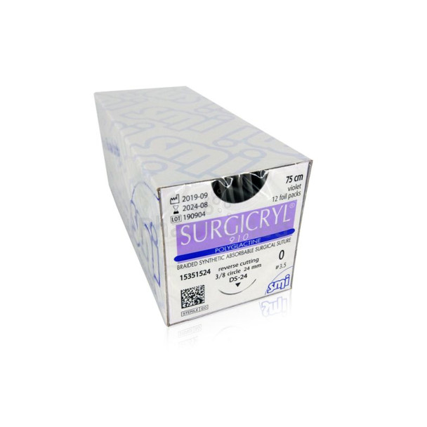SURGICRYL DS12 12mm 5/0 45cm Violet- 12fils