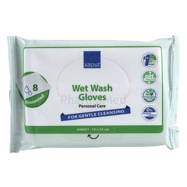 Gant de toilette Jetable Humide ABENA - 8pc