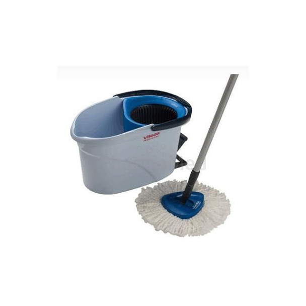 Seau + Mop franges microfibres + support - 1pièce