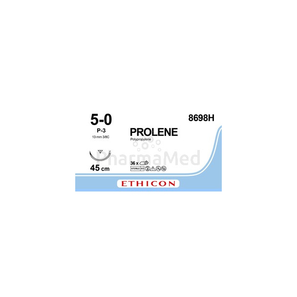PROLENE USP5/0 8698H Bleu P-3 45cm - 36fils