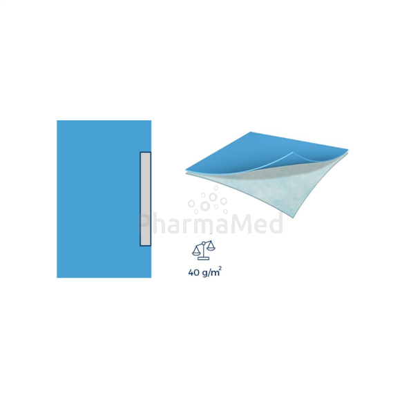 Champs chirurgicaux ST bord adhésif/2 couches 75x90cm - 50pc