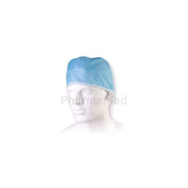 BEN Calot chir. perforé bleu à nouer - 100pcs