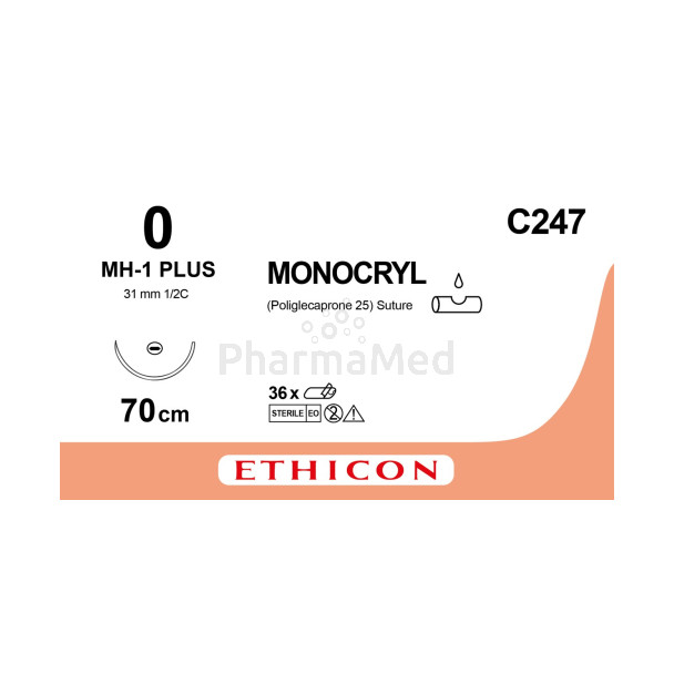 MONOCRYL 0 MH-1 Plus 70cm - 36fils