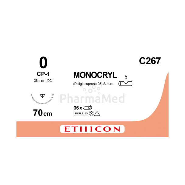 MONOCRYL 0 C267 CP-1 70cm - 36draden