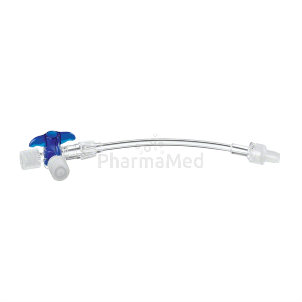 Robinet 3 voies luer DISCOFIX Bleu/75cm(50pc)