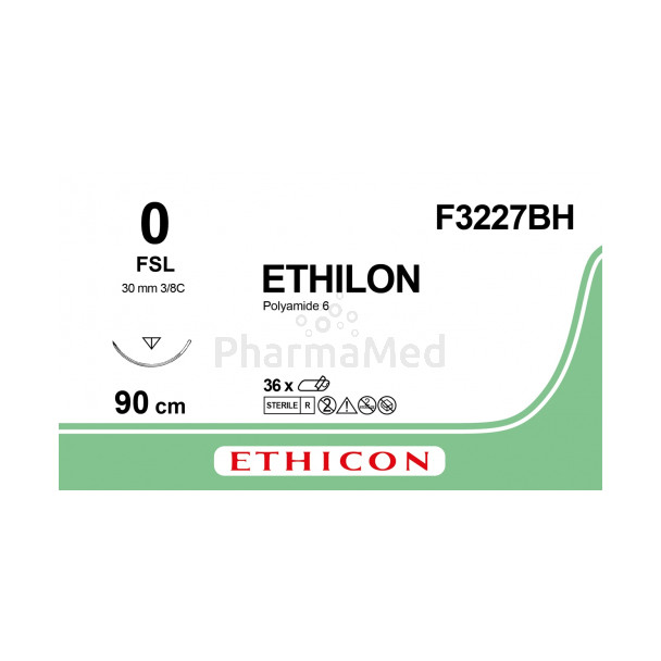 ETHILON 0 F3227BH FSL 90cm - 36draden