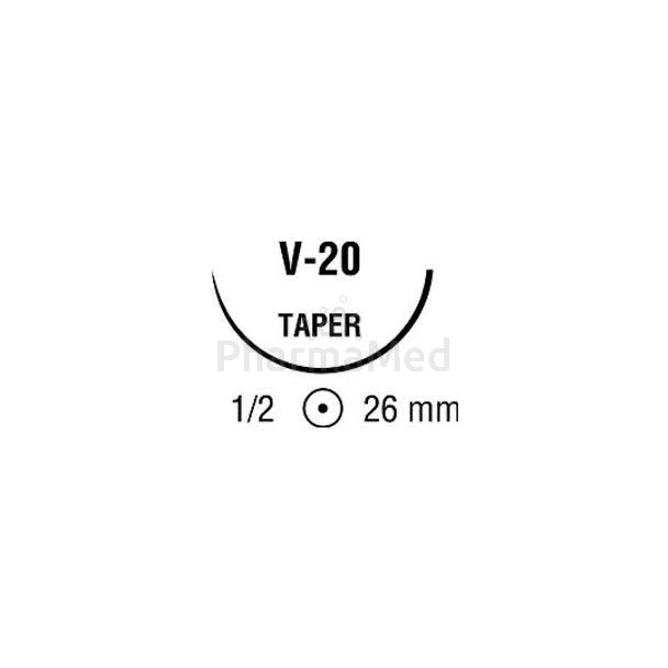 TI-CRON 2/0 120cm V-20 26mm Endo Bleu - 36fils