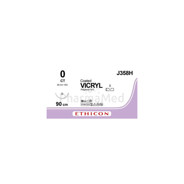 VICRYL 0 90cm Violet J358H - 36fils