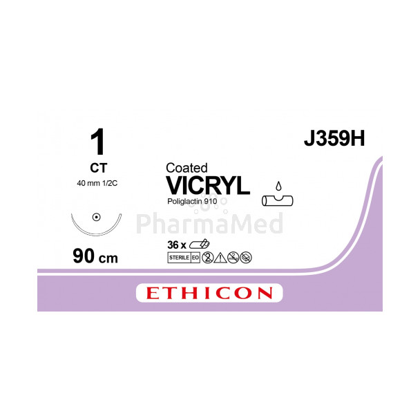 VICRYL 1 Coated J359H CT 90cm - 36draden