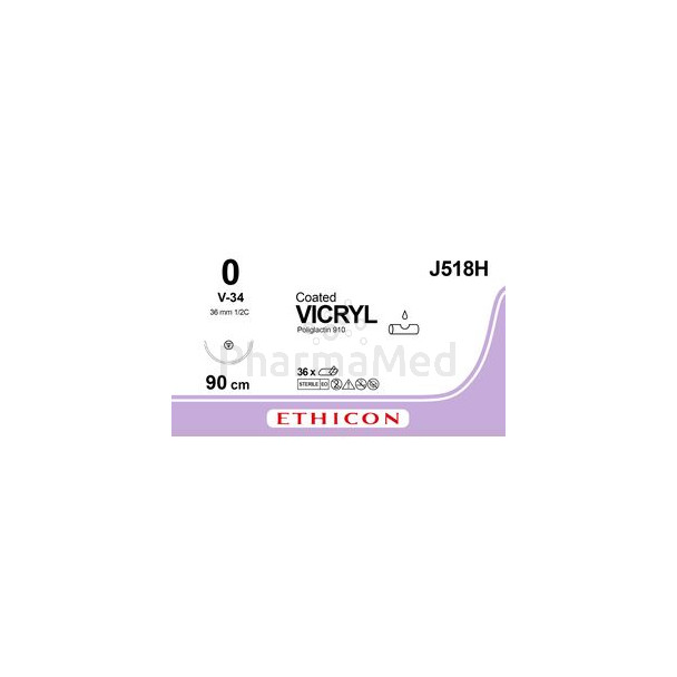 VICRYL USP0 COAT V-34 36mm 90cm Violet - 36fils