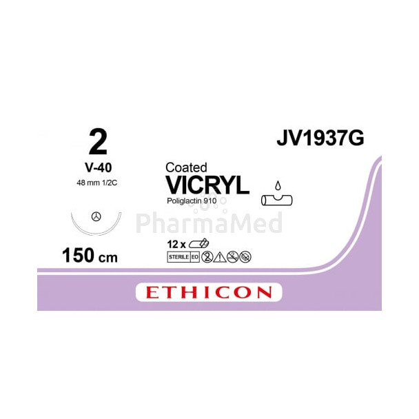 VICRYL 2 Coated JV1937G V-40 150cm - 12fils