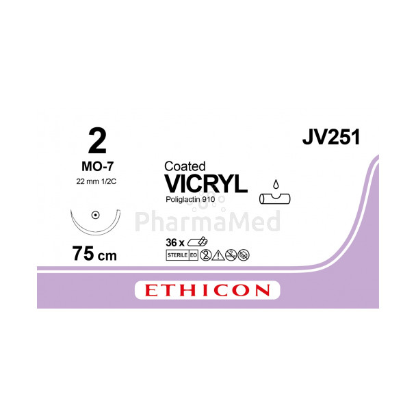 VICRYL 2 Coated JV251 MO-7 75cm - 36draden