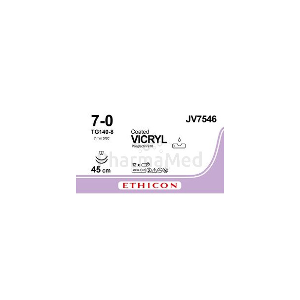 VICRYL 7/0 JV7546 Coated & Braided TG140 45cm - 12draden