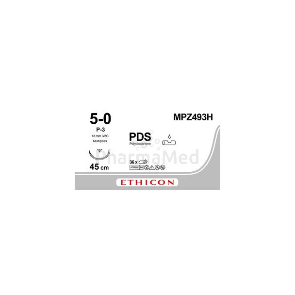 ETHICON PDSII 5/0 CLR P-3 45cm - 36fils