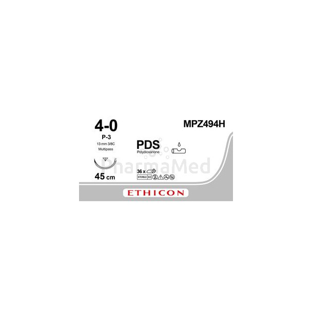 ETICON PDS 4/0 MPZ494H P3 3/8 Prime 45cm - 36draden