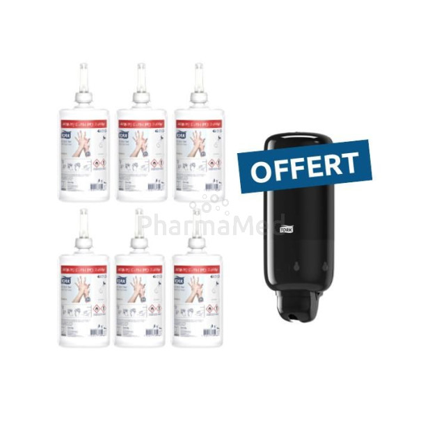 Pack 1 TORK 6 x 1L gel + 1 dis. blanc gratuit