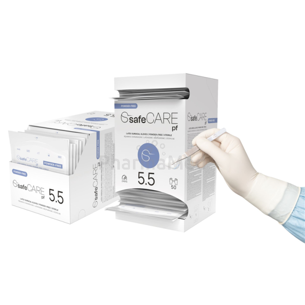Steriele latex chirurgische handschoenen SafeCare pf zonder poeder - M7