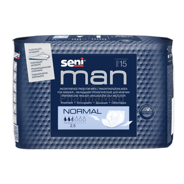 SENI MAN Protection Homme - Normal 2.5g - 15pc