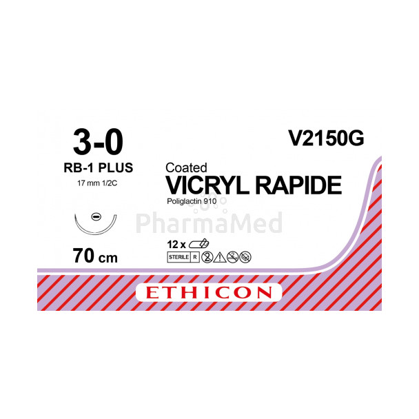 VICRYL RAPID 3/0 Coated V2150G RB-1 Plus 70cm - 12fils
