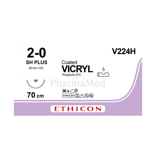 VICRYL 2/0 Coated V224H SH Plus 70cm - 36fils