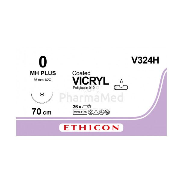 VICRYL 0 Coated V324H MH Plus 70cm - 36draden