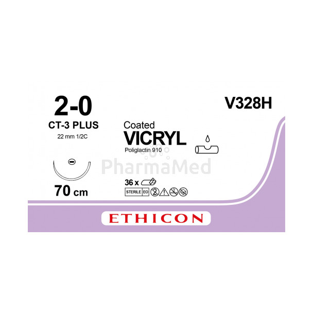 VICRYL 2/0 Coated V328H CT-3 Plus 70cm - 36draden