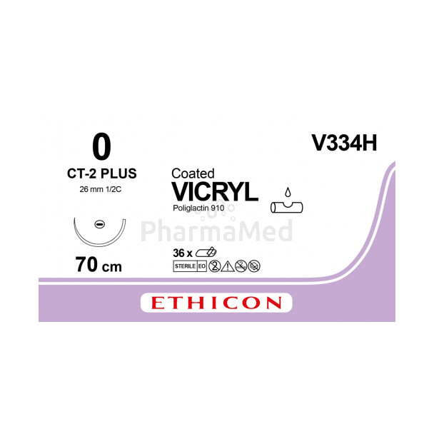 VICRYL 0 Coated V334H CT-2 Plus 70cm - 36fils