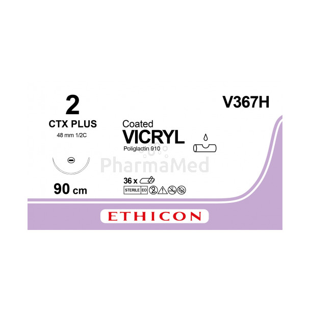 VICRYL 2 Coated V367H CTX Plus 90cm - 36fils