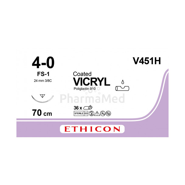VICRYL 4/0 Coated V451H FS-1 70cm - 36fils