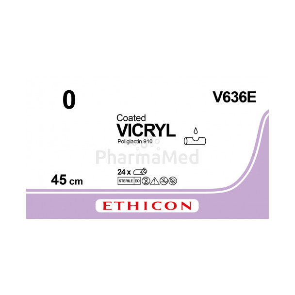 VICRYL 0 Coated V636E 45cm - 24draden
