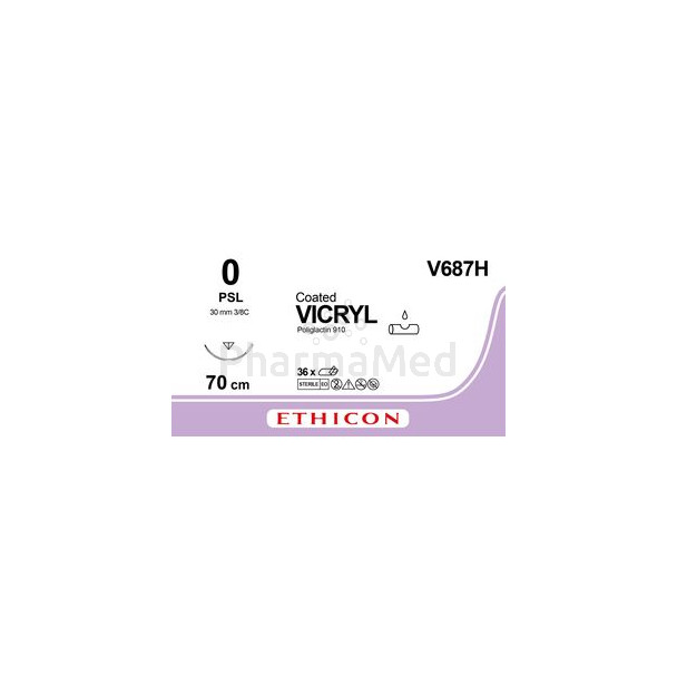 VICRYL Coated 0 V687H PSL 70cm - 36draden