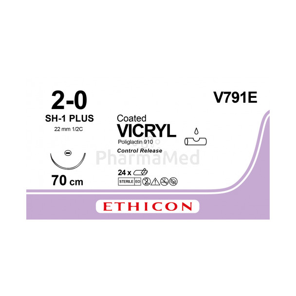 VICRYL 2/0 Coated V791E SH-1 Plus 70cm - 24fils